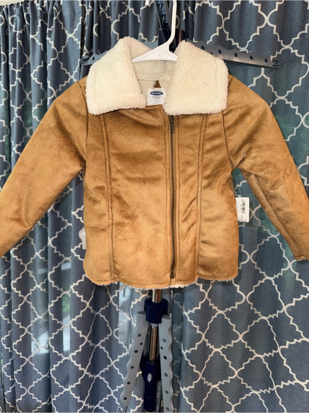 Old Navy Kids' Tan Jacket with Cream Sherpa Collar